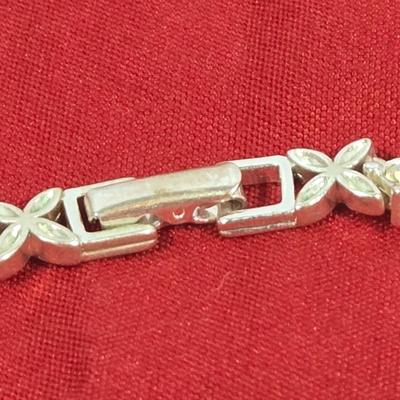 LOT 143: Premier Designs Aurora Flower Rhinestone Necklace & Bracelet and Vintage Rhinestone Flower Brooch