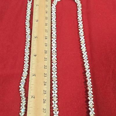 LOT 143: Premier Designs Aurora Flower Rhinestone Necklace & Bracelet and Vintage Rhinestone Flower Brooch