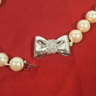 LOT 144: Silver-tone Bow Rhinestone Necklace, Premier Designs Murano Art Glass Style Beaded Necklace & Bracelet, Silver-tone Chain...