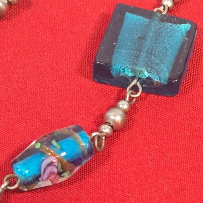 LOT 144: Silver-tone Bow Rhinestone Necklace, Premier Designs Murano Art Glass Style Beaded Necklace & Bracelet, Silver-tone Chain...