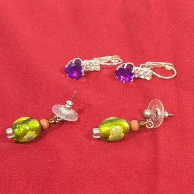 LOT 144: Silver-tone Bow Rhinestone Necklace, Premier Designs Murano Art Glass Style Beaded Necklace & Bracelet, Silver-tone Chain...