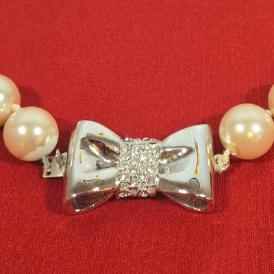 LOT 144: Silver-tone Bow Rhinestone Necklace, Premier Designs Murano Art Glass Style Beaded Necklace & Bracelet, Silver-tone Chain...