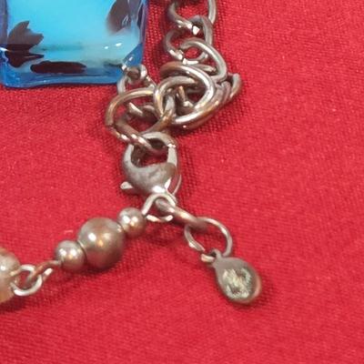 LOT 144: Silver-tone Bow Rhinestone Necklace, Premier Designs Murano Art Glass Style Beaded Necklace & Bracelet, Silver-tone Chain...