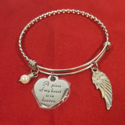 LOT 146: Silver-tone Bangle Bracelets with Charms, Alex and Ani Necklace, and Premier Designs White Hot Watch