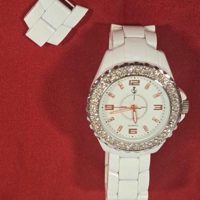 LOT 146: Silver-tone Bangle Bracelets with Charms, Alex and Ani Necklace, and Premier Designs White Hot Watch