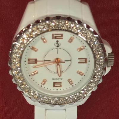 LOT 146: Silver-tone Bangle Bracelets with Charms, Alex and Ani Necklace, and Premier Designs White Hot Watch