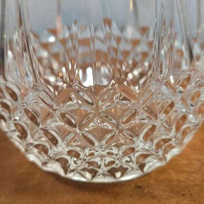 LOT 148: Cristal D'Arques Longchamp Lead Crystal Pitcher, Godinger Lexington Crystal Goblets, and Vintage Kromex MCM Copper Color...