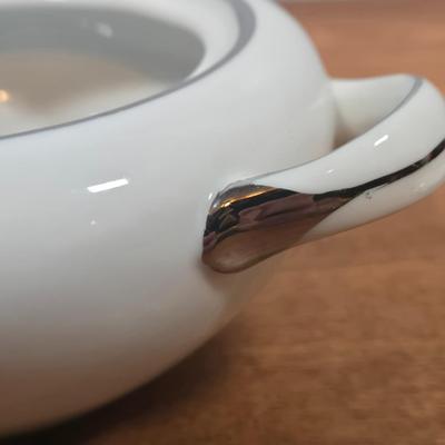 LOT 150: Vintage Harmony House China Set/ 8 Dinner Plates, 8 Salad Plates, 7 Soup Bowls, 7 Dessert Bowls, 1 Serving Bowl, 8 Cups &...