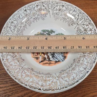 LOT 151: Vintage Sebring Pottery Chantilly Dinnerware/ 8 Dinner Plates, 8 Soup Bowls, 4 Dessert Plates, 4 Dessert Bowls, and Creamer...