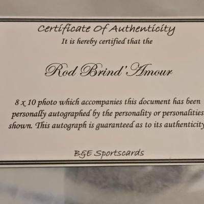 LOT 157: Hockey Cards Featuring Lindros, LeClair, Boucher, and More/ Rod Brind'Amour Autographed Photo with COA, Cards, Bobble Head,...