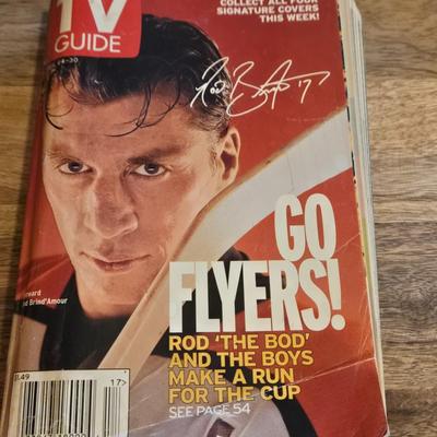 LOT 157: Hockey Cards Featuring Lindros, LeClair, Boucher, and More/ Rod Brind'Amour Autographed Photo with COA, Cards, Bobble Head,...