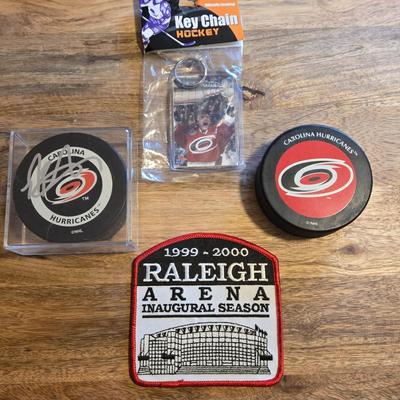 LOT 157: Hockey Cards Featuring Lindros, LeClair, Boucher, and More/ Rod Brind'Amour Autographed Photo with COA, Cards, Bobble Head,...