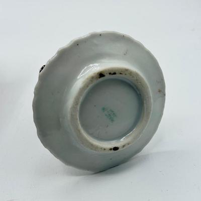 LOT 187: Vintage Hand Painted Porcelain Holders- two are for stick pins- 2 are for matches/toothpicks