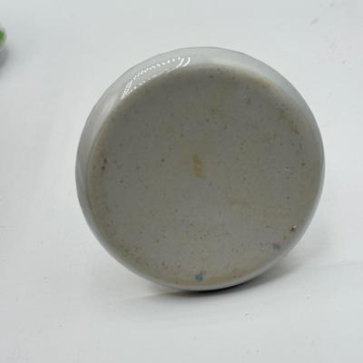 LOT 187: Vintage Hand Painted Porcelain Holders- two are for stick pins- 2 are for matches/toothpicks