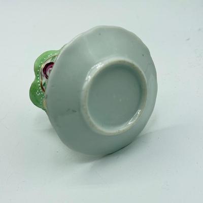 LOT 187: Vintage Hand Painted Porcelain Holders- two are for stick pins- 2 are for matches/toothpicks