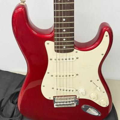 LOT 191: Red Squire Strait Fender Electric Guitar