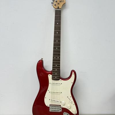 LOT 191: Red Squire Strait Fender Electric Guitar