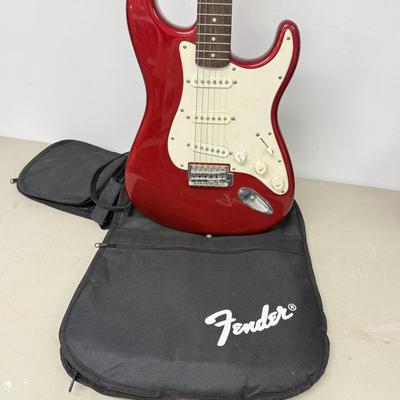 LOT 191: Red Squire Strait Fender Electric Guitar
