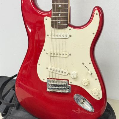 LOT 191: Red Squire Strait Fender Electric Guitar