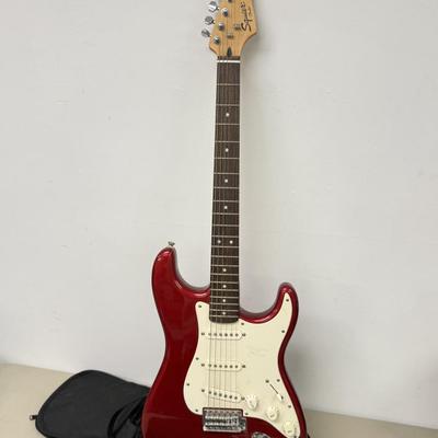 LOT 191: Red Squire Strait Fender Electric Guitar