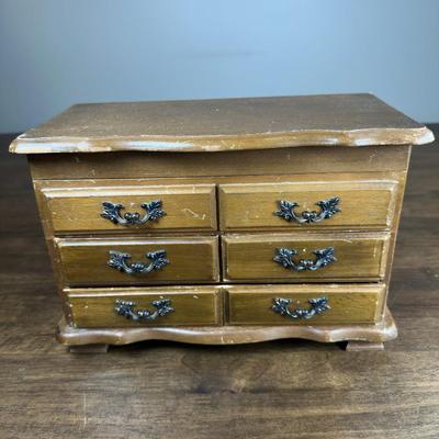 Vintage Wooden Jewelry Box