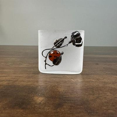 Decorative Glass Made Of Amber And Silver