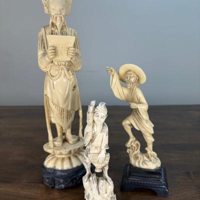 Vintage White Resin Statues Mix Lot 