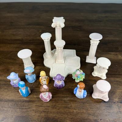 Ladies Fashion Through The Years Porcelain Thimbles 