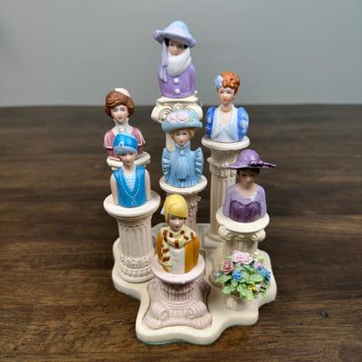 Ladies Fashion Through The Years Porcelain Thimbles 