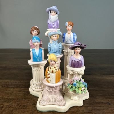 Ladies Fashion Through The Years Porcelain Thimbles 