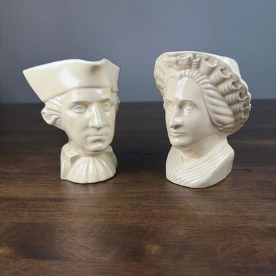 American Pottery George And Martha Washington Ceramic Creamers