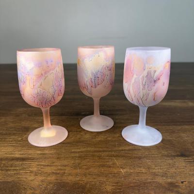 Vintage Kera Suchit Yehud Israel Hand Painted Case Glass Vase Orig Sticker