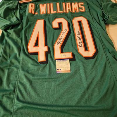 Ricky Williams Signed Autographed NFL Miami Dolphins Football 420 Jersey COA PSA
