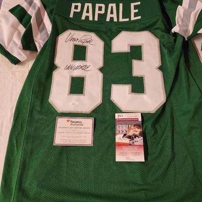Vince Papale Signed Philadelphia Eagles Jersey (JSA COA) Inscrib. “Invincible XL