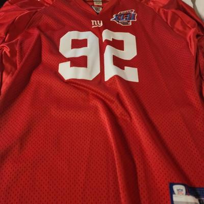 Reebok NFL NY Giants Michael Strahan 92 Red Football Jersey Superbowl SZ 60
