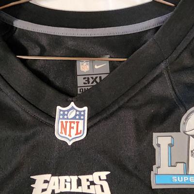 Nick Foles #9 Philadelphia Eagles 2018 Super Bowl LII 3XL Men's Jersey Black