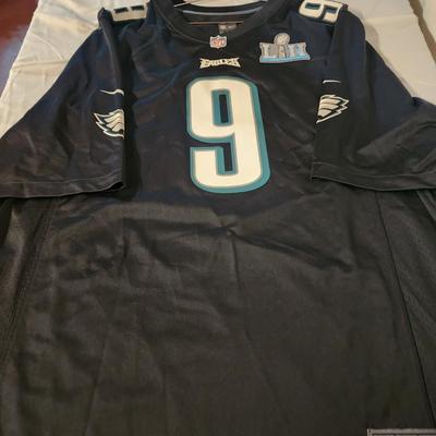 Nick Foles #9 Philadelphia Eagles 2018 Super Bowl LII 3XL Men's Jersey Black