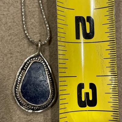 Silver pendant & possible lapis