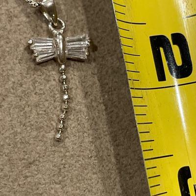Super cute dragonfly pendant on Sterling necklace