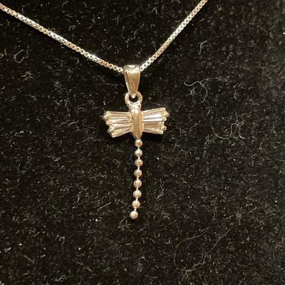 Super cute dragonfly pendant on Sterling necklace
