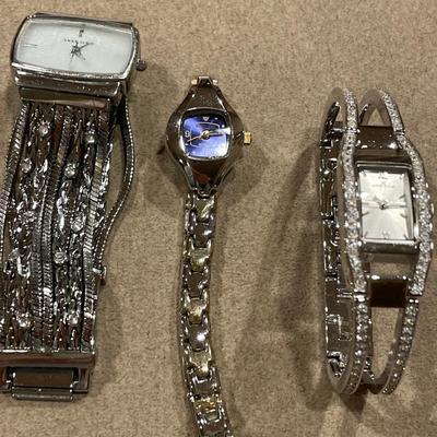 3 silver tone watches