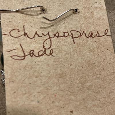 Chrysoprase and jade bracelet and earrings
