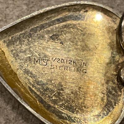 1940s Royal Jewelry heart pendant 1/20 12k and silver