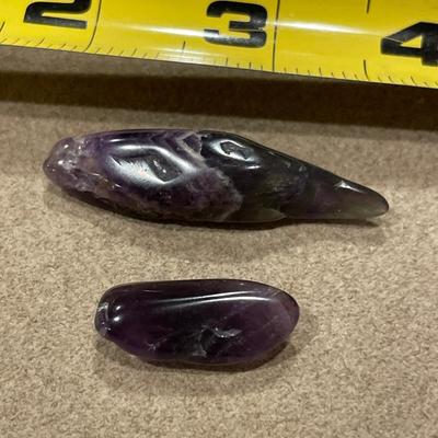 2 pieces of polished amethyst