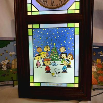 Peanuts Stained Glass Clock