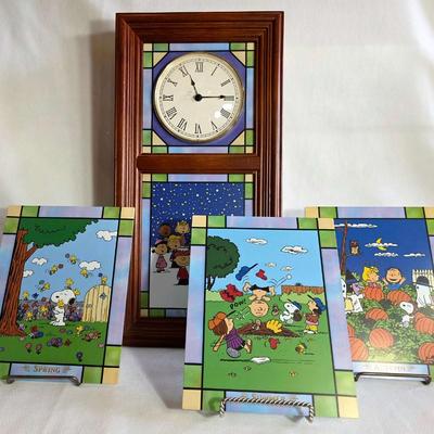 Peanuts Stained Glass Clock