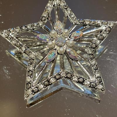 Silver tone brooches including Sarah Cov