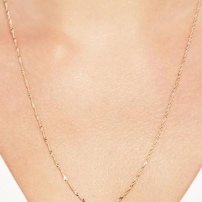 Everlasting Gold 10k Solid Singapore Chain Necklace