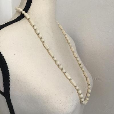 Sale Photo Thumbnail #120: Very nice white faux beaded necklace. Please see attached photos.