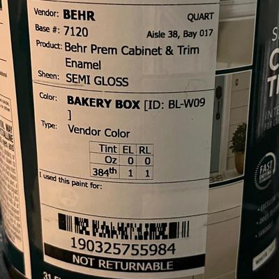 Behr semi gloss cabinet paint